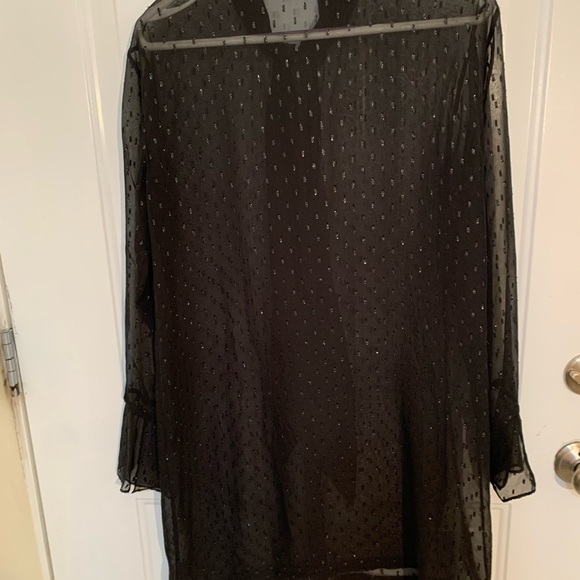 Theory silk black dress, size 8, with slip - Picture 5 of 15